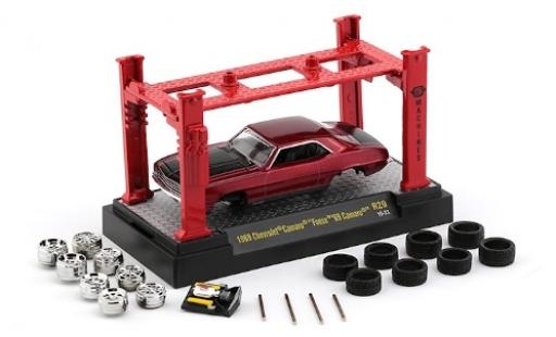 Diecast model cars Chevrolet Camaro tuning metallic red/matt-black 1969 Foose 69 avec Hebeb&Atilde;&frac14;hne et 2 Rads&Atilde;&curren;tzen 1/64 M2 Machines