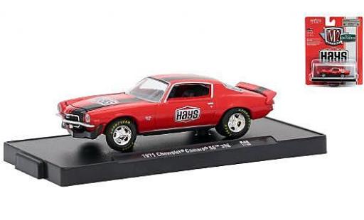 Diecast model cars Chevrolet Camaro SS 396 red/black Hays 1971 1/64 M2 Machines