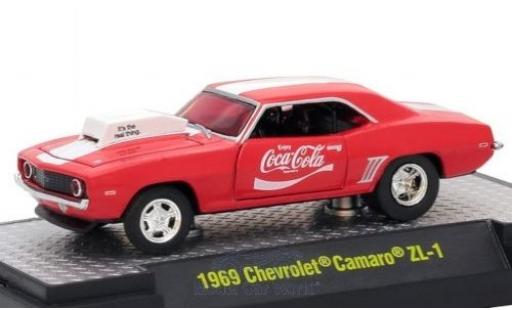 Diecast model cars Chevrolet Camaro ZL1 red/white Coca Cola 1969 1/64 M2 Machines