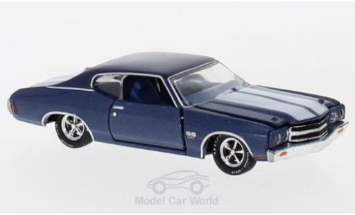 Diecast model cars Chevrolet Chevelle SS Malibu 454 metallic blue/white 1970 1/64 M2 Machines