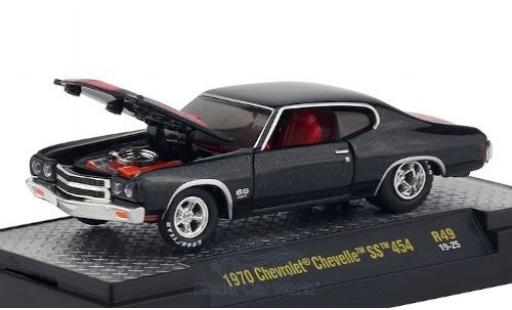 Diecast model cars Chevrolet Chevelle SS 454 metallic black/matt-rot 1970 1/64 M2 Machines