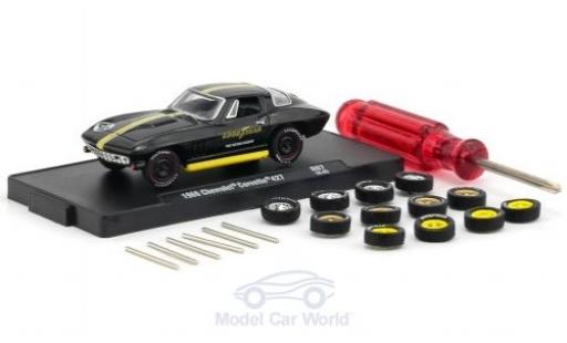 Diecast model cars Chevrolet Corvette Coupe 427 black/yellow 1966 inklusive 12 Austauschr&Atilde;&curren;dern 6 Achsen and 1 Schraubenzieher Auto-Wheels Release 06 1/64 M2 Machines