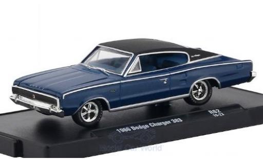 Diecast model cars Dodge Charger Coupe 383 metallic blue/matt-black 1966 1/64 M2 Machines