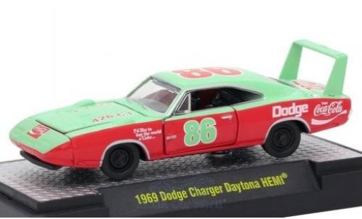 Diecast model cars Dodge Charger Daytona HEMI green/red Coca Cola 1969 1/64 M2 Machines