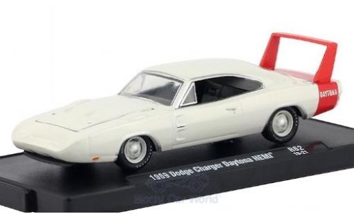 Diecast model cars Dodge Charger Daytona HEMI white/red 1969 1/64 M2 Machines
