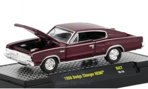 Diecast model cars Dodge Charger Coupe HEMI metallic red 1966 1/64 M2 Machines