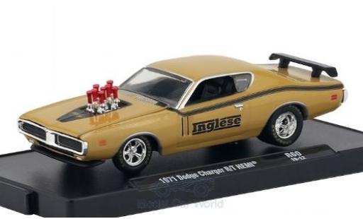 Diecast model cars Dodge Charger R/T HEMI beige/matt-black Inglese 1971 1/64 M2 Machines