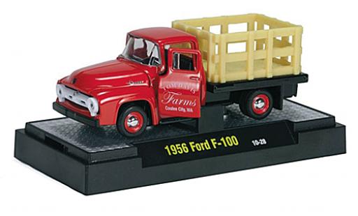 Diecast model cars Ford F-100 Pickup 00 red Tom Davis Farms 1956 1/64 M2 Machines