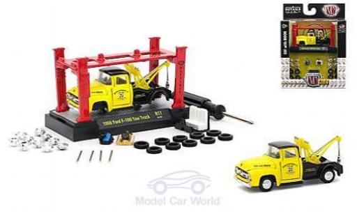 Diecast model cars Ford F-100 Tow Truck 00 yellow/black Moon Equipment Co. 1956 Model-Kit Bausatz inklusive 4 Ersatzr&Atilde;&curren;dern 1/64 M2 Machines