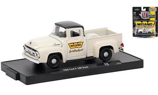 Diecast model cars Ford F-100 Pickup 00 Truck white/black Weiand 1956 1/64 M2 Machines