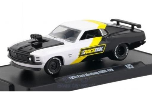 Diecast model cars Ford Mustang Boss 429 white/black 1/64 M2 Machines