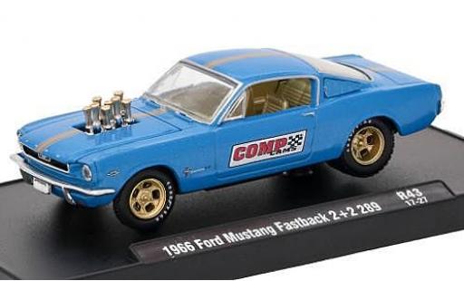 Diecast model cars Ford Mustang Fastback 2 + 2 289 metallic blue Comp Cams 1966 voiture-Drivers Release 43 sans Vitrine 1/64 M2 Machines