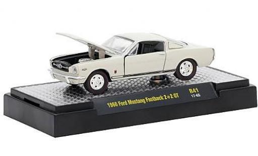 Diecast model cars Ford Mustang Fastback 2+2 GT metallic beige 1966 1/64 M2 Machines