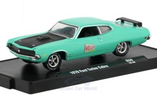 Diecast model cars Ford Torino Cobra turquoise/black 1970 1/64 M2 Machines