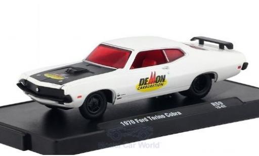 Diecast model cars Ford Torino Cobra white/Dekor DeMon Carburetion 1970 1/64 M2 Machines