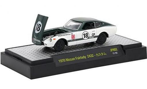 Diecast model cars Nissan Fairlady Z Z432 432 metallic green/white RHD 1970 Nr.18 1/64 M2 Machines