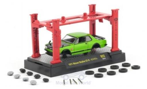 Diecast model cars Nissan Skyline 2000 GT-R green/black 1971 Model-Kit Bausatz inklusive 4 Ersatzr&Atilde;&curren;dern 1/64 M2 Machines