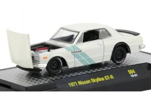 Diecast model cars Nissan Skyline 2000 GT-R white/Dekor RHD 1971 1/64 M2 Machines