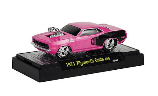 Diecast model cars Plymouth Cuda 1971 440 Tuning purple/black Ground Pounders 1/64 M2 Machines