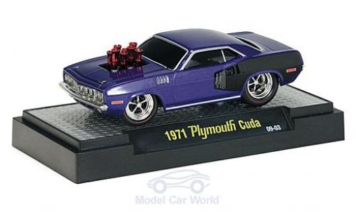Diecast model cars Plymouth Cuda 1971 440 Tuning metallic purple 1/64 M2 Machines