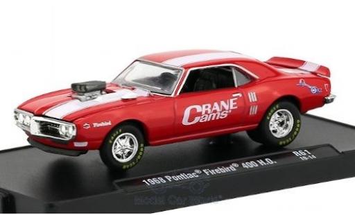 Diecast model cars Pontiac Firebird 1968 400 H.O. red/white Crane Cams 1/64 M2 Machines