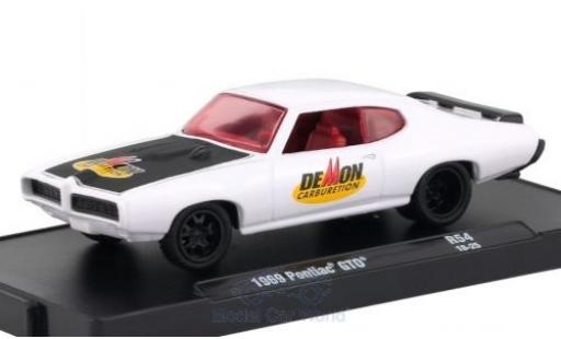 Diecast model cars Pontiac GTO 1969 white/black 1/64 M2 Machines