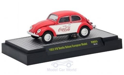 Diecast model cars Volkswagen Beetle Base Deluxe European Model red/white Coca Cola 1953 1/64 M2 Machines