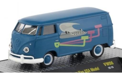 Diecast model cars Volkswagen T1 B Van blue/Dekor 1960 USA-Version 1/64 M2 Machines