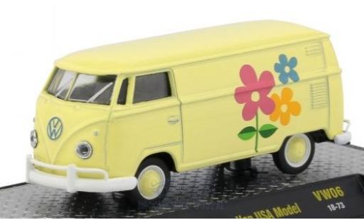 Diecast model cars Volkswagen T1 B Van yellow/Dekor 1960 USA-Version 1/64 M2 Machines