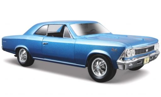 Diecast model cars Chevrolet Chevelle SS 396 metallic blue 1966 sans Vitrine 1/24 Maisto