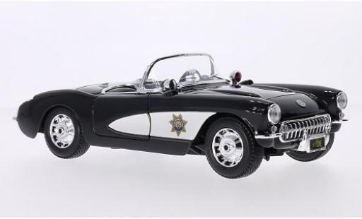 Diecast model cars Chevrolet Corvette police (C1) State Highway Patrol 1957 1/18 Maisto