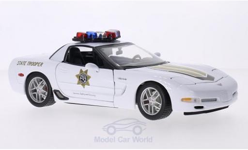Diecast model cars Chevrolet Corvette Z06 (C5) State Trooper Highway Division 1/18 Maisto