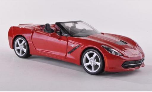 Diecast model cars Chevrolet Corvette Stingray (C7) Convertible metallic red 2014 1/24 Maisto
