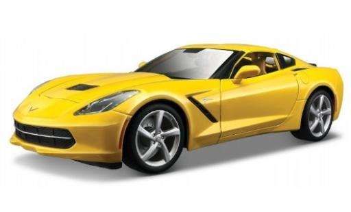 Diecast model cars Chevrolet Corvette Stingray (C7) yellow 2014 1/18 Maisto