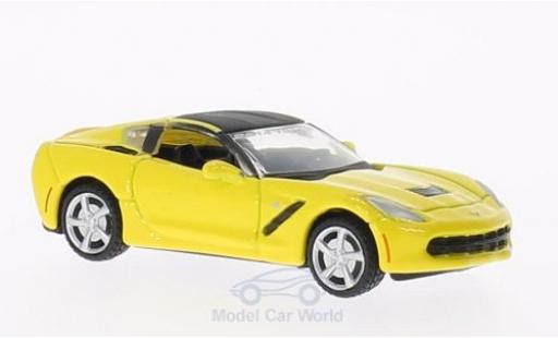 Diecast model cars Chevrolet Corvette Stingray (C7) yellow 2014 Toy Fair Edition 2014 1/64 Maisto