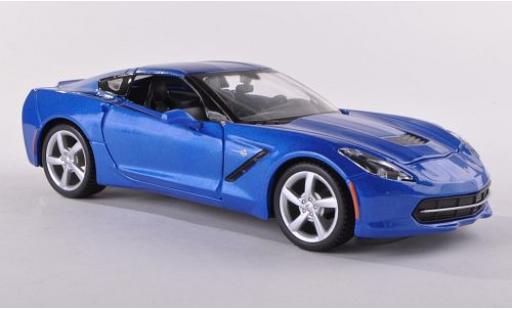 Diecast model cars Chevrolet Corvette Stingray (C7) metallic blue 2014 1/24 Maisto