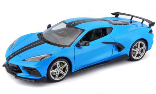 Diecast model cars Chevrolet Corvette Stingray (C8) blue/black 2020 1/18 Maisto