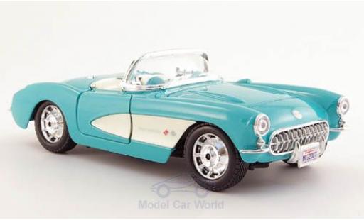 Diecast model cars Chevrolet Corvette Convertible turquoise/white 1957 1/24 Maisto