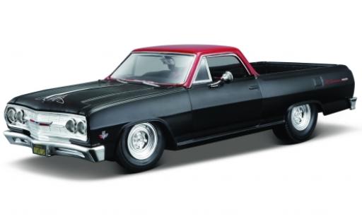 Diecast model cars Chevrolet El Camino pickup matt-black/red 1/24 Maisto