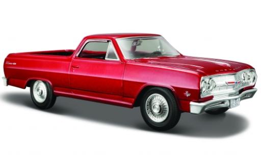 Diecast model cars Chevrolet El Camino pickup metallic red 1965 1/24 Maisto