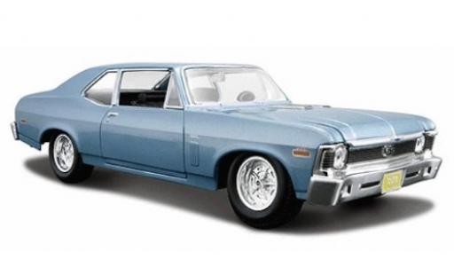 Diecast model cars Chevrolet Nova SS metallic blue 1970 1/24 Maisto