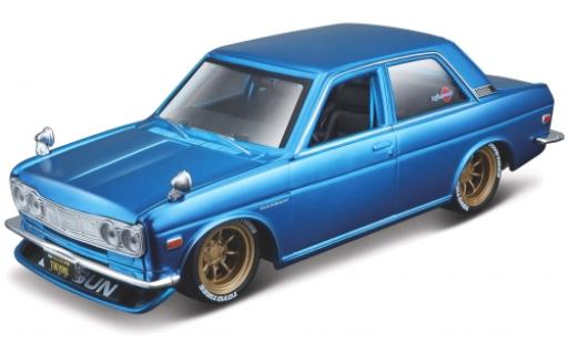 Diecast model cars Datsun 510 Sedan metallic blue 1971 1/24 Maisto