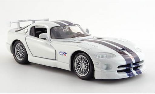 Diecast model cars Dodge Viper Roadster GT 2 white avec black-blue stripes 1/24 Maisto