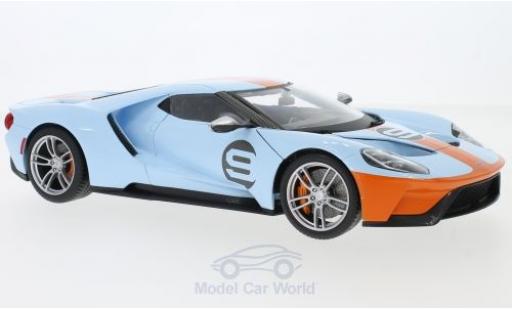 Diecast model cars Ford GT Berlinetta blue/orange 2017 1/18 Maisto