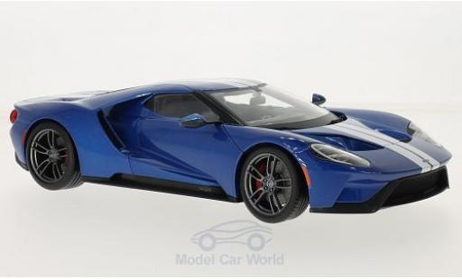Diecast model cars Ford GT Berlinetta metallic blue/white 2015 1/18 Maisto