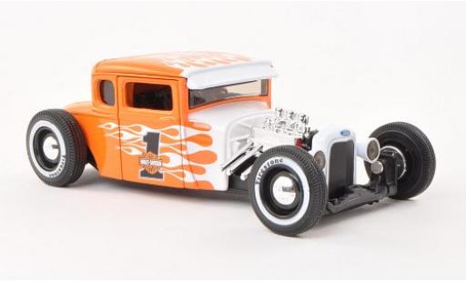 Diecast model cars Ford Model A Hot Rod No.1 orange/Dekor Harley-Davidson 1929 1/24 Maisto