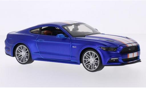 Diecast model cars Ford Mustang GT Custom Tuning matt-blue/Dekor 2015 1/24 Maisto