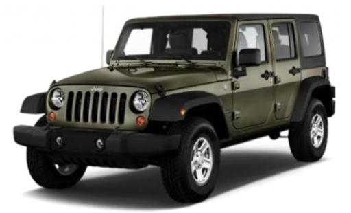 Diecast model cars Jeep Wrangler Limited matt-oliv 2015 1/24 Maisto