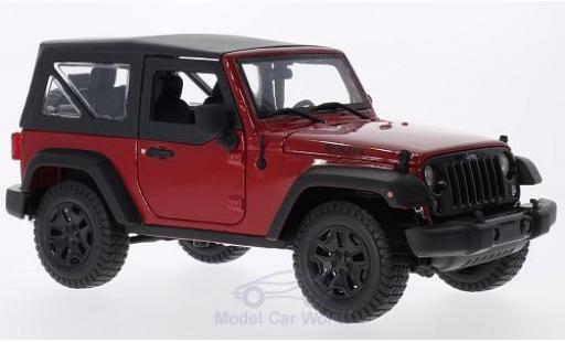 Diecast model cars Jeep Wrangler Base red/black 2014 with SoftTop 1/18 Maisto