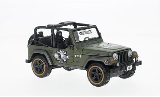 Diecast model cars Jeep Wrangler Rubicon olive Harley Davidson 2014 (1:27) 1/24 Maisto